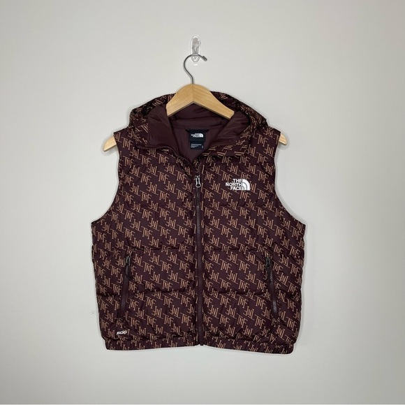 The North Face  Hydrenalit Down Vest Coal brown/monogram print Size Medium - Picture 12 of 16